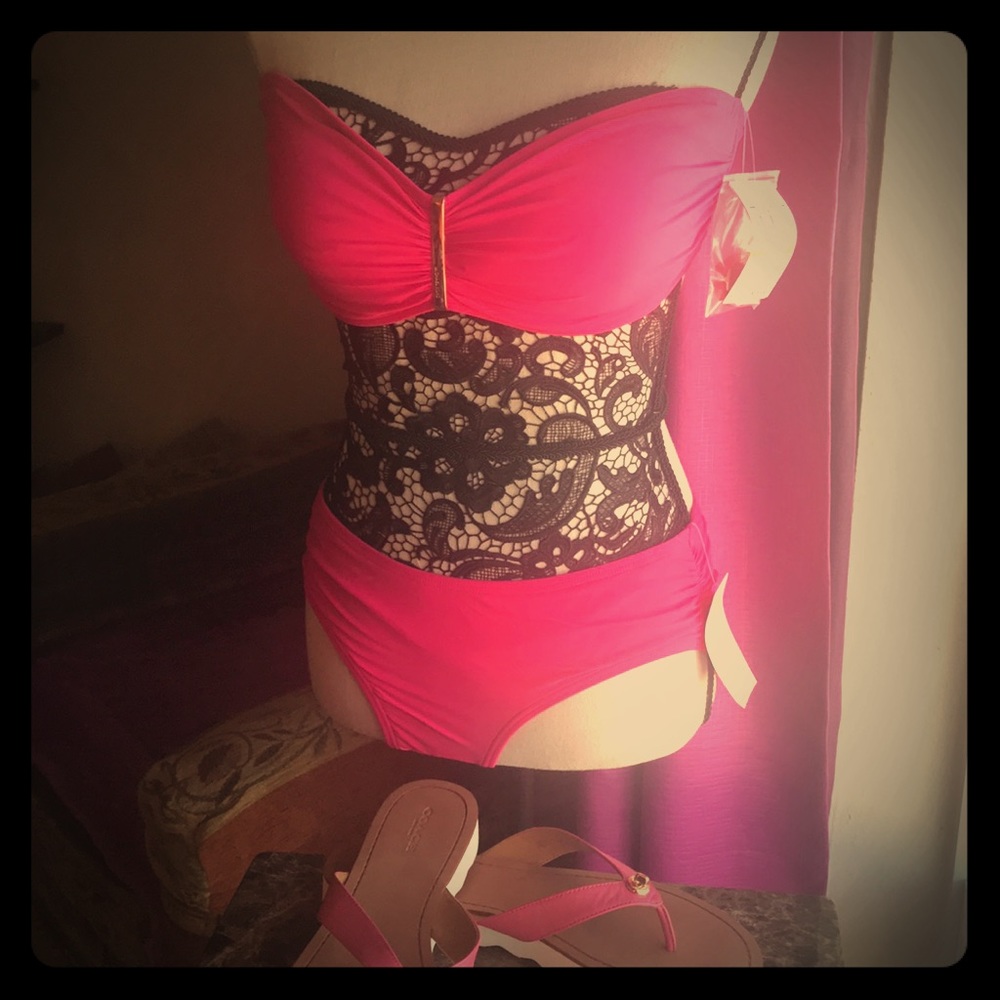 MK Electric Pink Swimsuit.